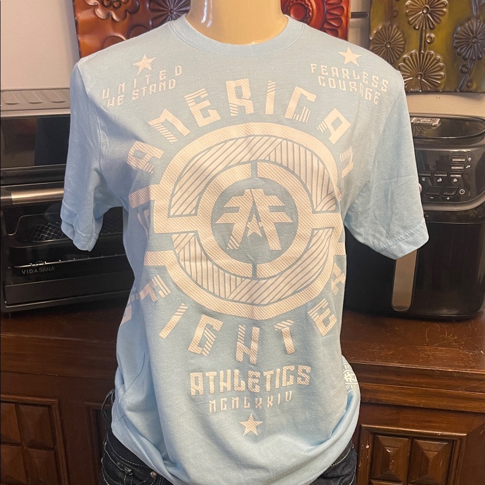 American Fighter Light Blue Short-Sleeve Graphic Tee